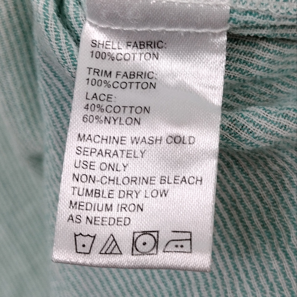 Isabella Sinclair Popover Shirt Womens M Green  Boho Retro 90s Y2K Casual Comfy - Picture 10 of 11